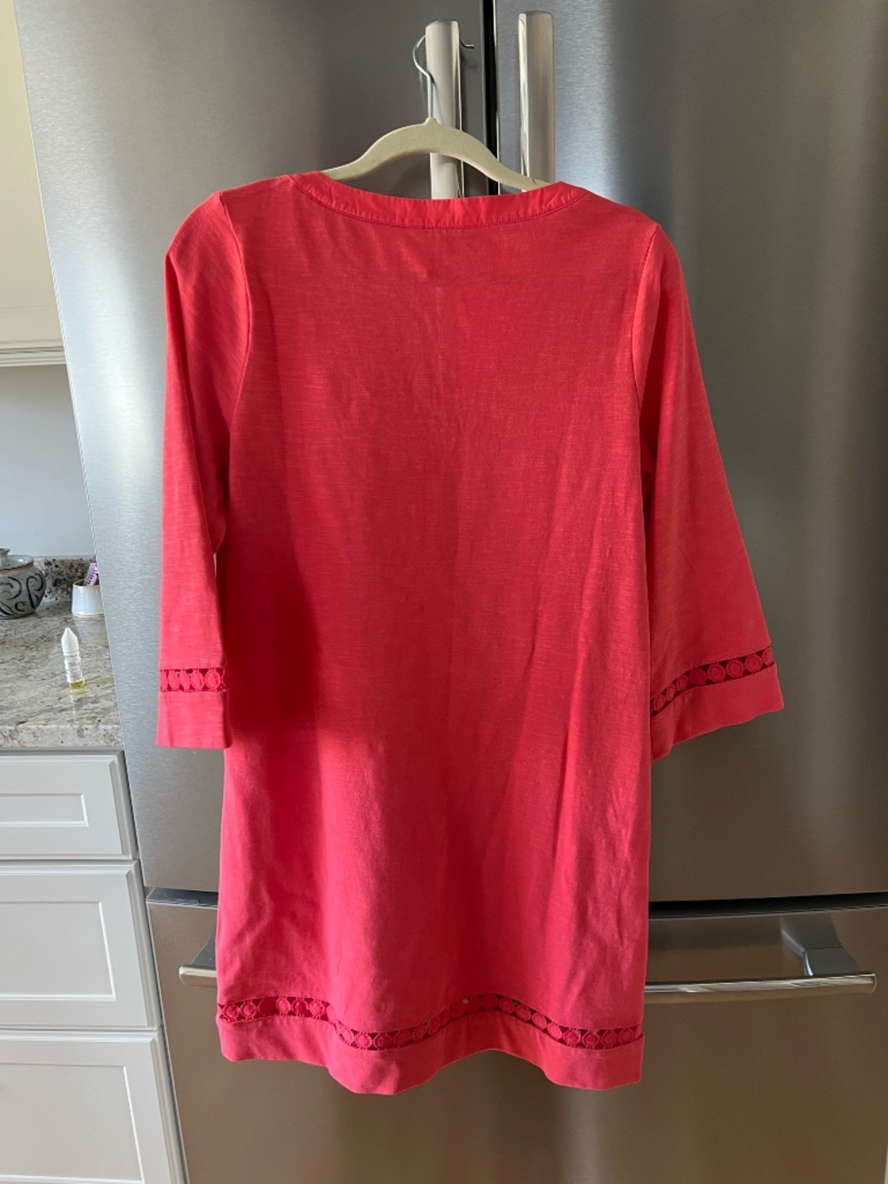 Tommy Bahama Sunset Harbor Long Sleeve Dress - Melon Berry (S) - Picture 4 of 4